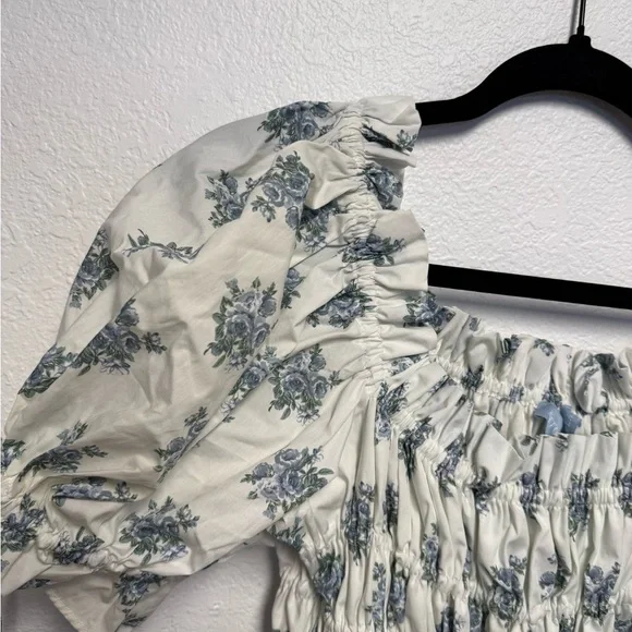 Antonio Melani Blue Floral Smocked Midi Dress NWT Size 12 Cottagecore - Picture 5 of 14